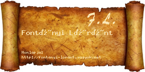 Fontányi Lóránt névjegykártya
