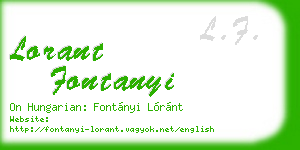 lorant fontanyi business card