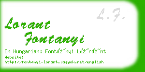 lorant fontanyi business card